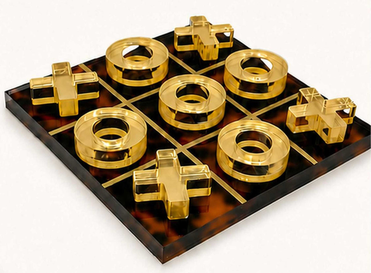 Tizo Designs Lucite Tortoise Shell Tic Tac Toe